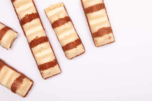 Close-up of Chocolate Bars on White Studio Background