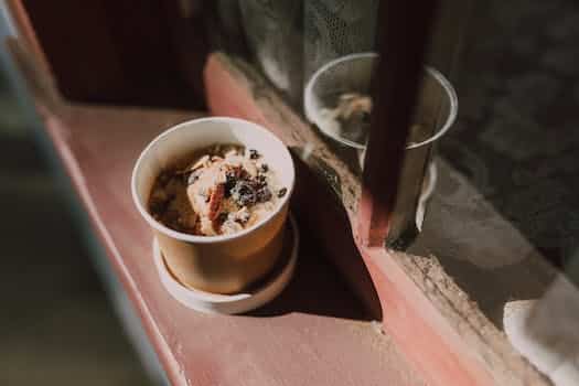 Disposable Cup filled with Oatmeal